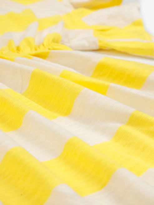 Bobo Choses Yellow Stripes Ruffle Dress