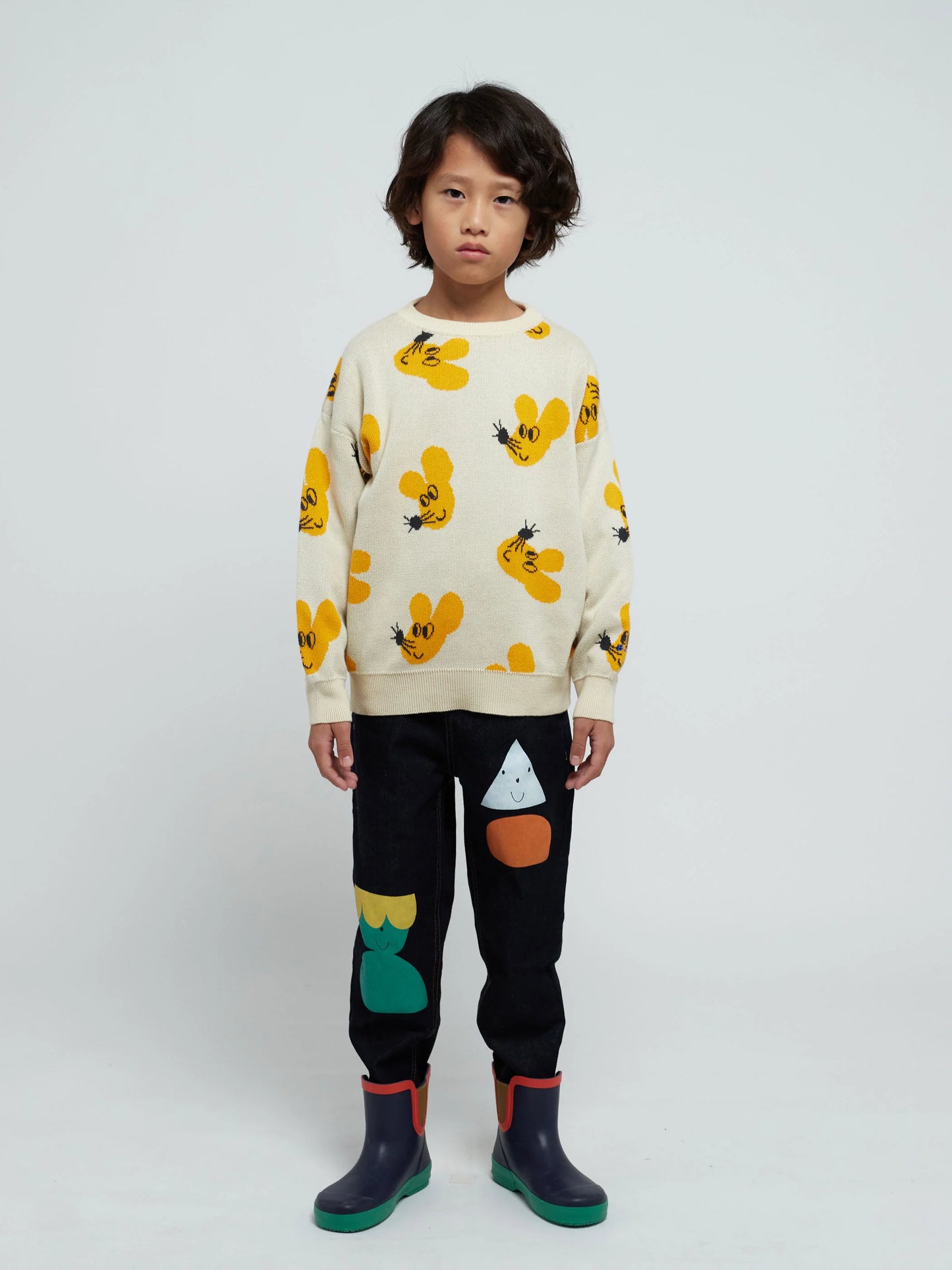 Bobo Choses Mouse All Over Jacquard Cotton Jumper