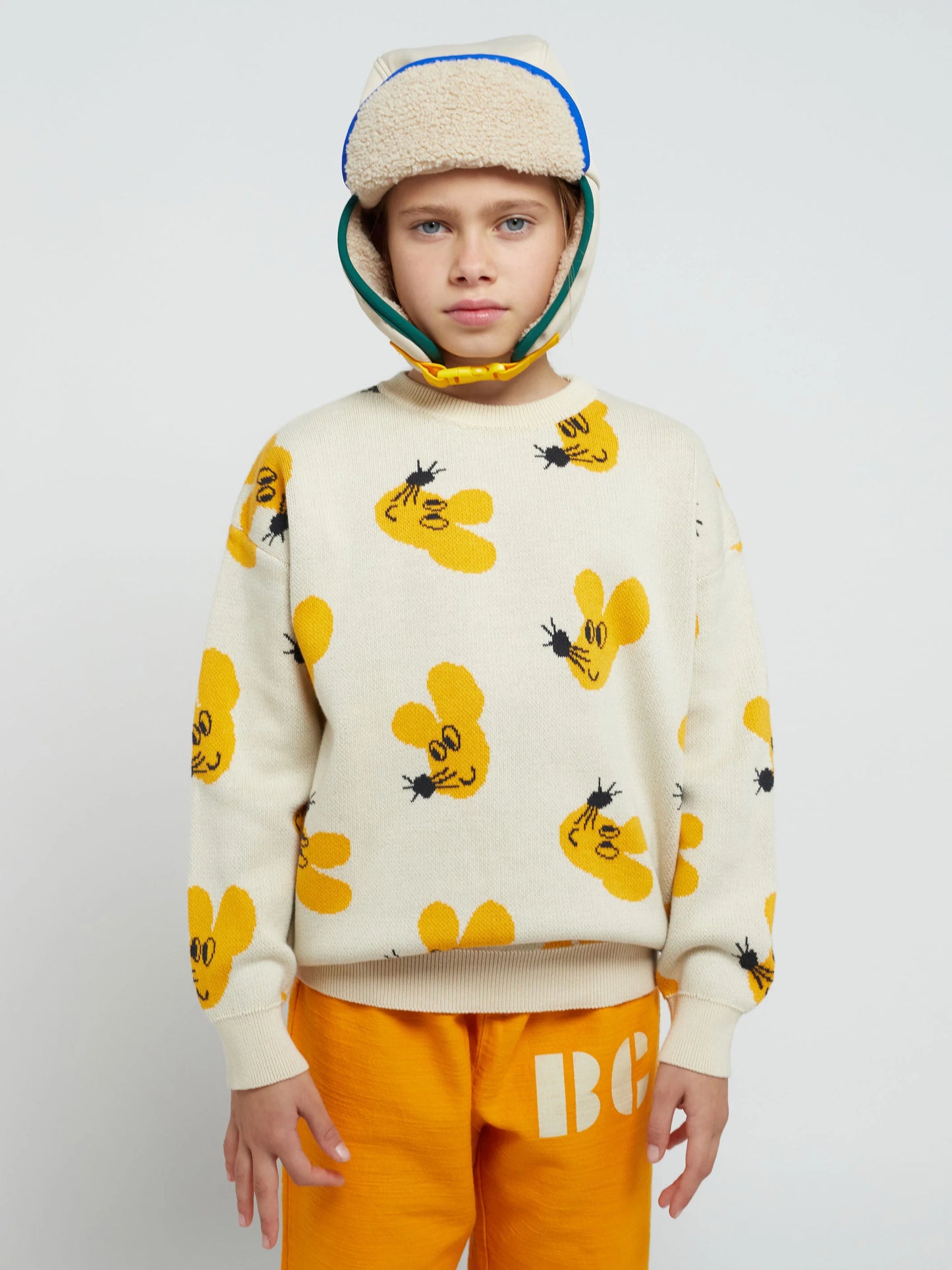Bobo Choses Mouse All Over Jacquard Cotton Jumper