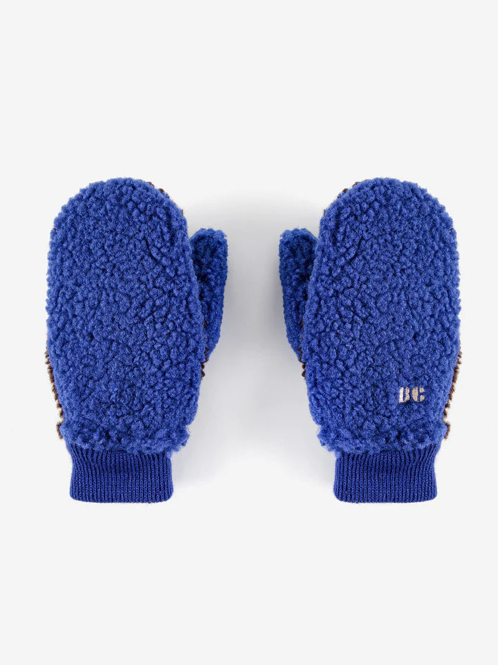 Bobo Choses Sheepskin Color Block Blue Gloves