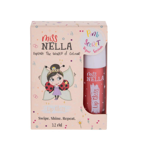 Miss Nella Pink Secret Lip Gloss: Natural Kids' Shine