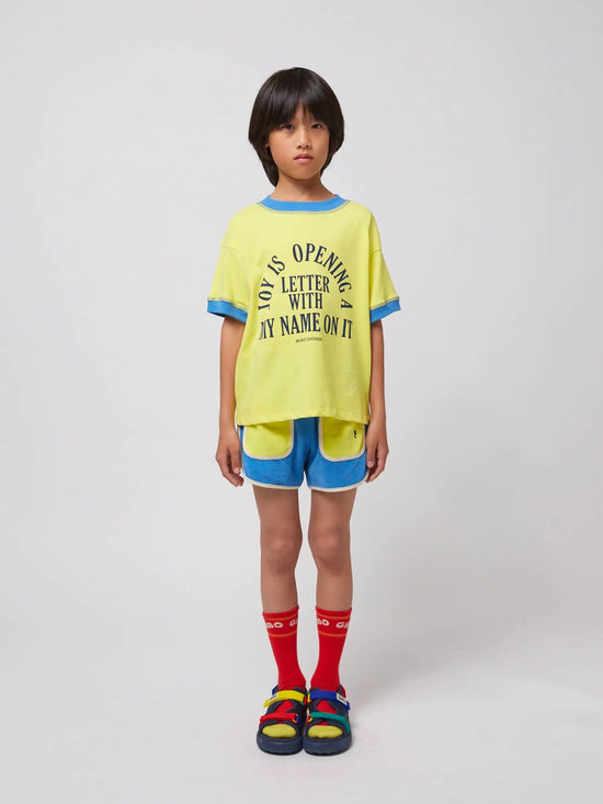 Bobo Choses Blue Color Block Terry Cloth Shorts