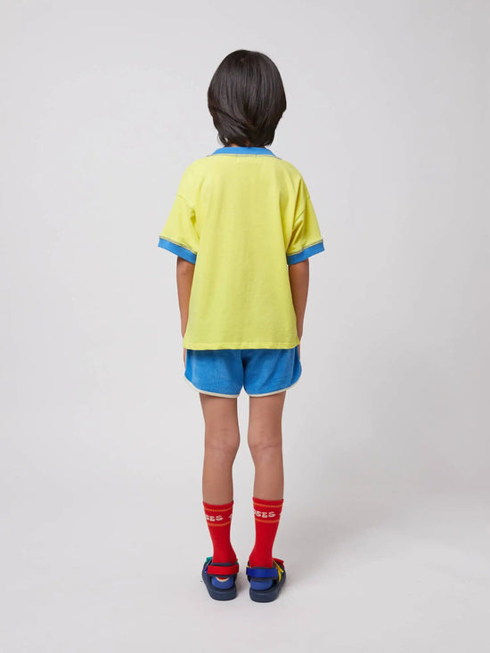 Bobo Choses Blue Color Block Terry Cloth Shorts