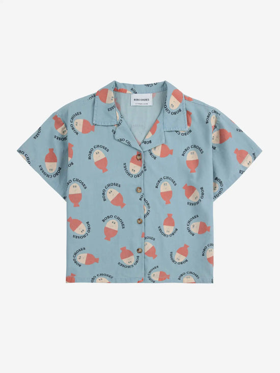 Bobo Choses Morning Egg All Over Light Denim Shirt