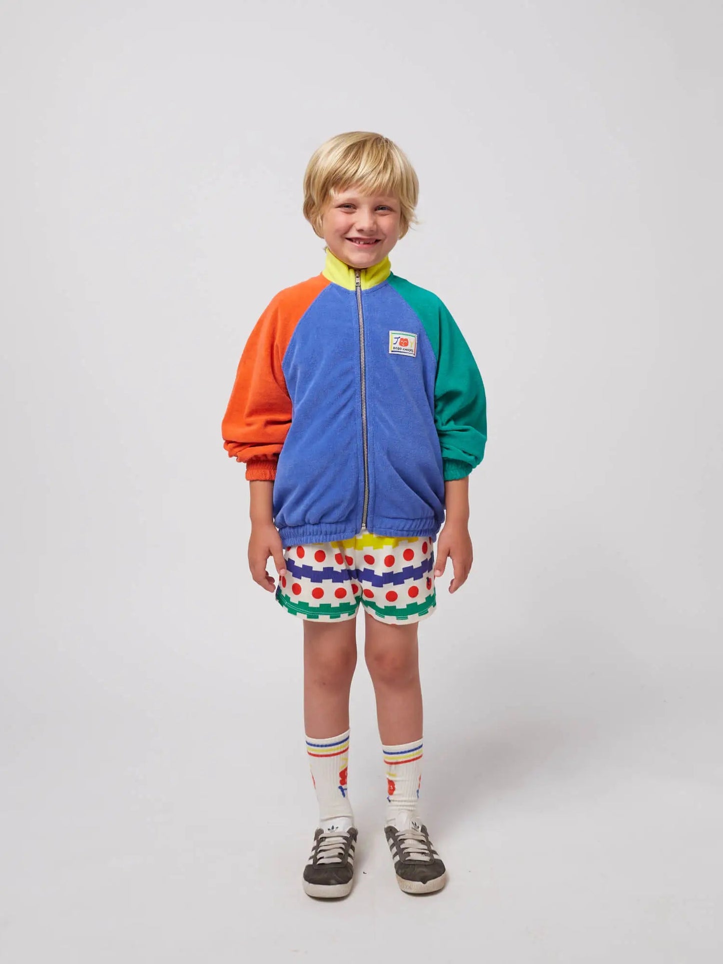 Bobo Choses Smiling Color Block Terry Sweatshirt