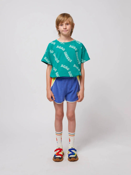 Bobo Choses Smiling Color Block Terry Cloth Shorts