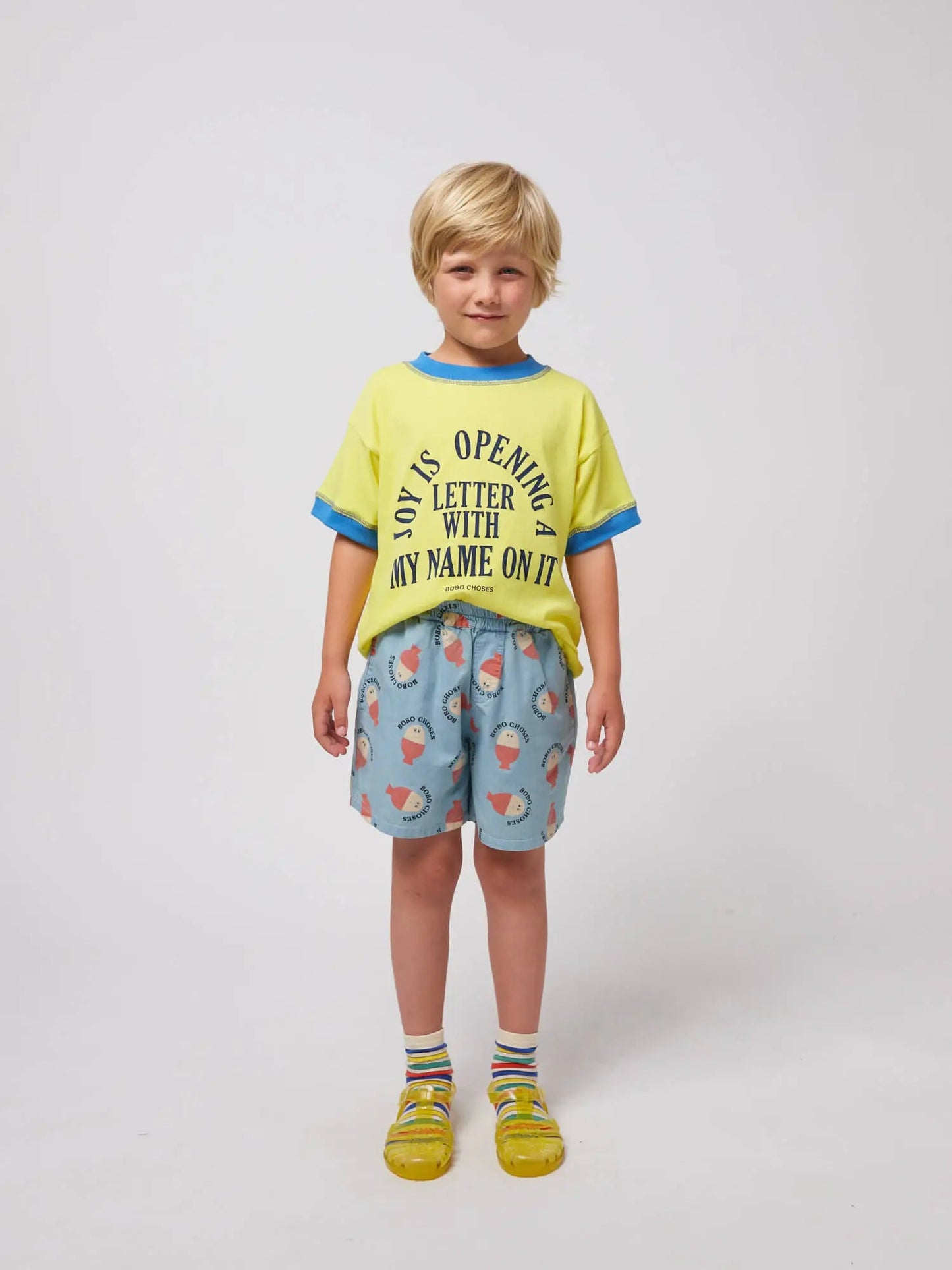 Bobo Choses Morning Egg All Over Woven Bermuda Shorts