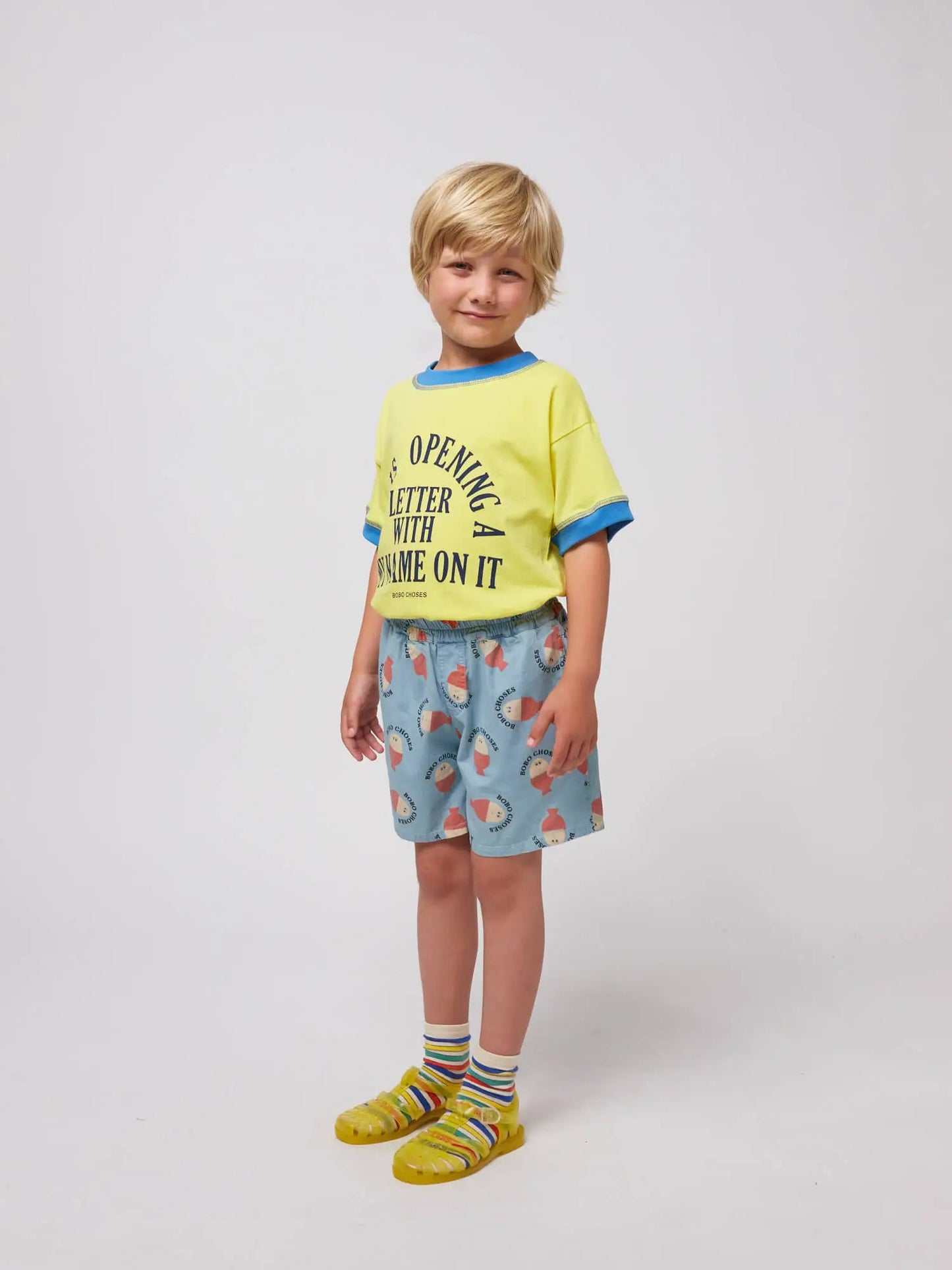 Bobo Choses Morning Egg All Over Woven Bermuda Shorts