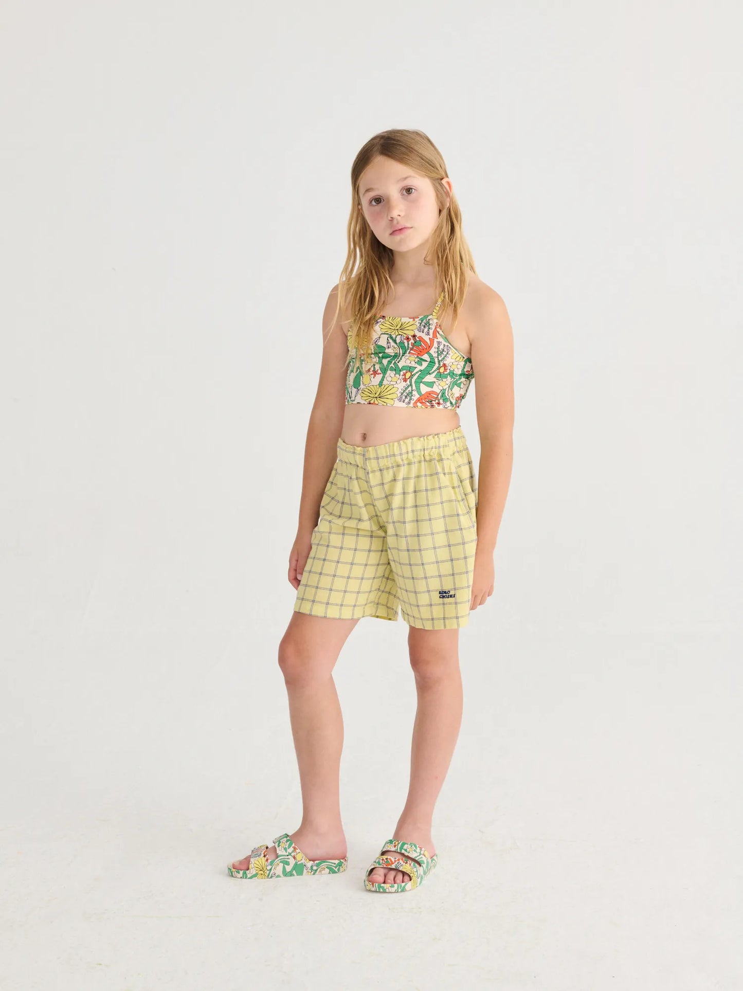 Bobo Choses Modern Spicy Window Pane Bermuda Shorts