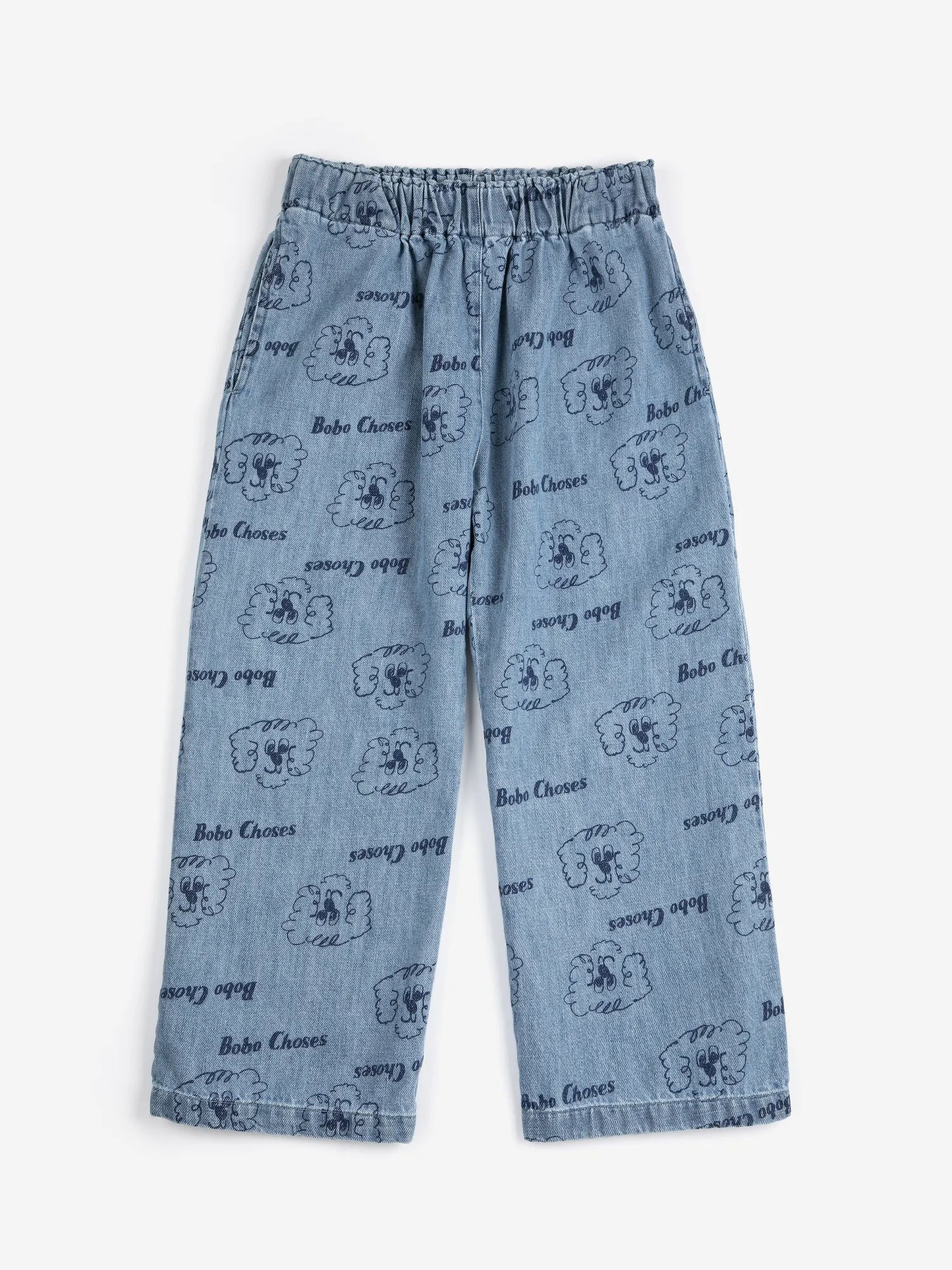 Bobo Choses Pickles The Dog All Over Light Denim Pants
