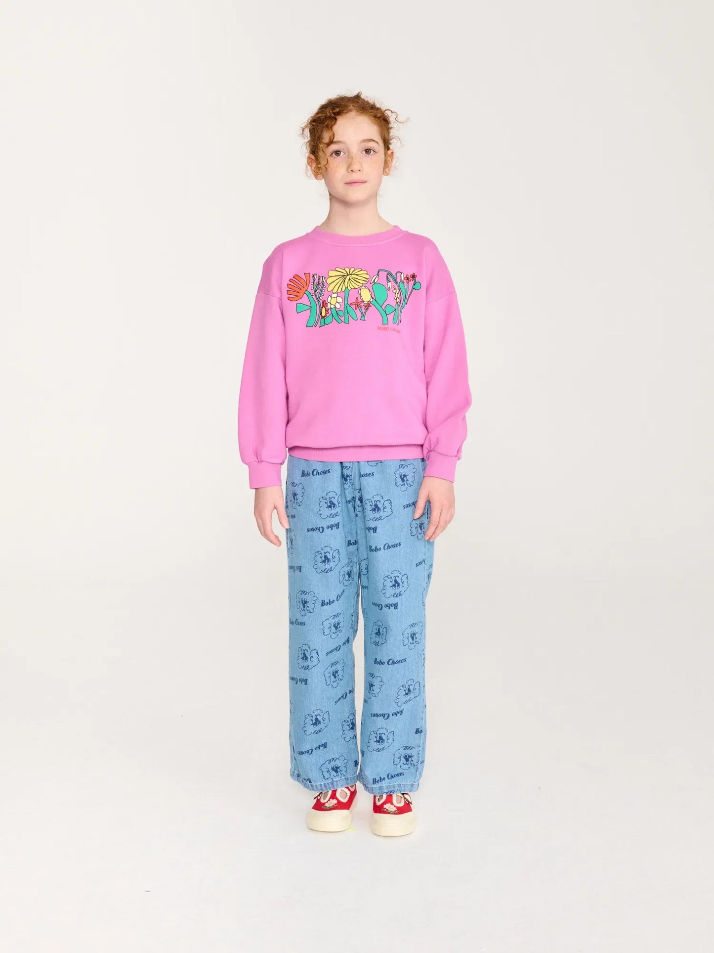 Bobo Choses Pickles The Dog All Over Light Denim Pants