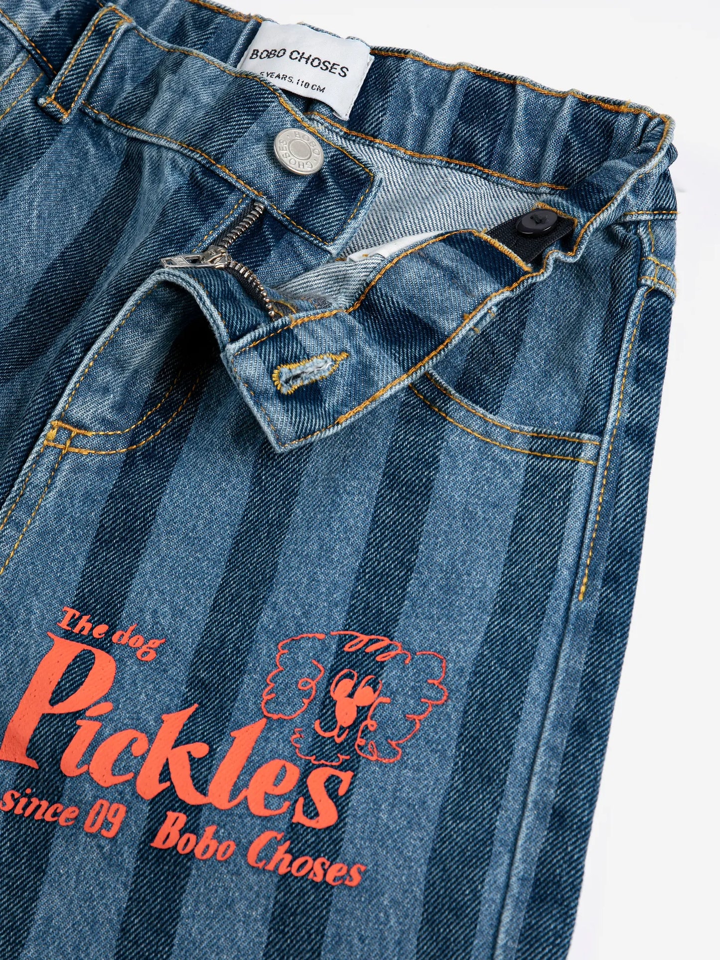 Bobo ChosesPickles The Dog Striped Denim Pants