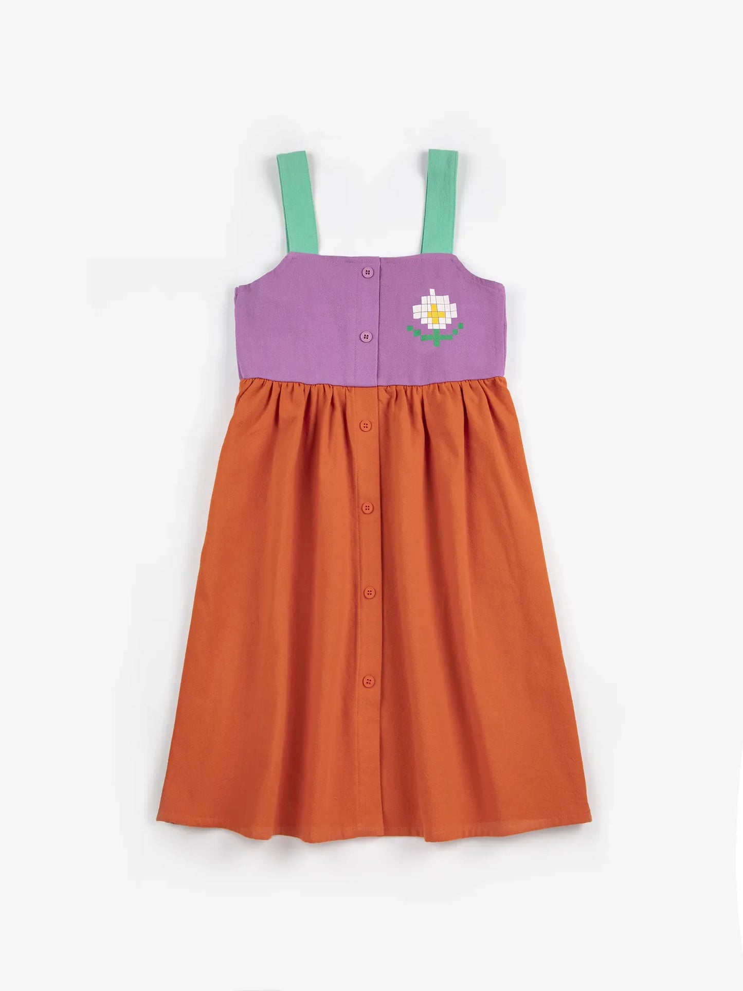 Bobo Choses Pixel Daisy Color Block Woven Dress
