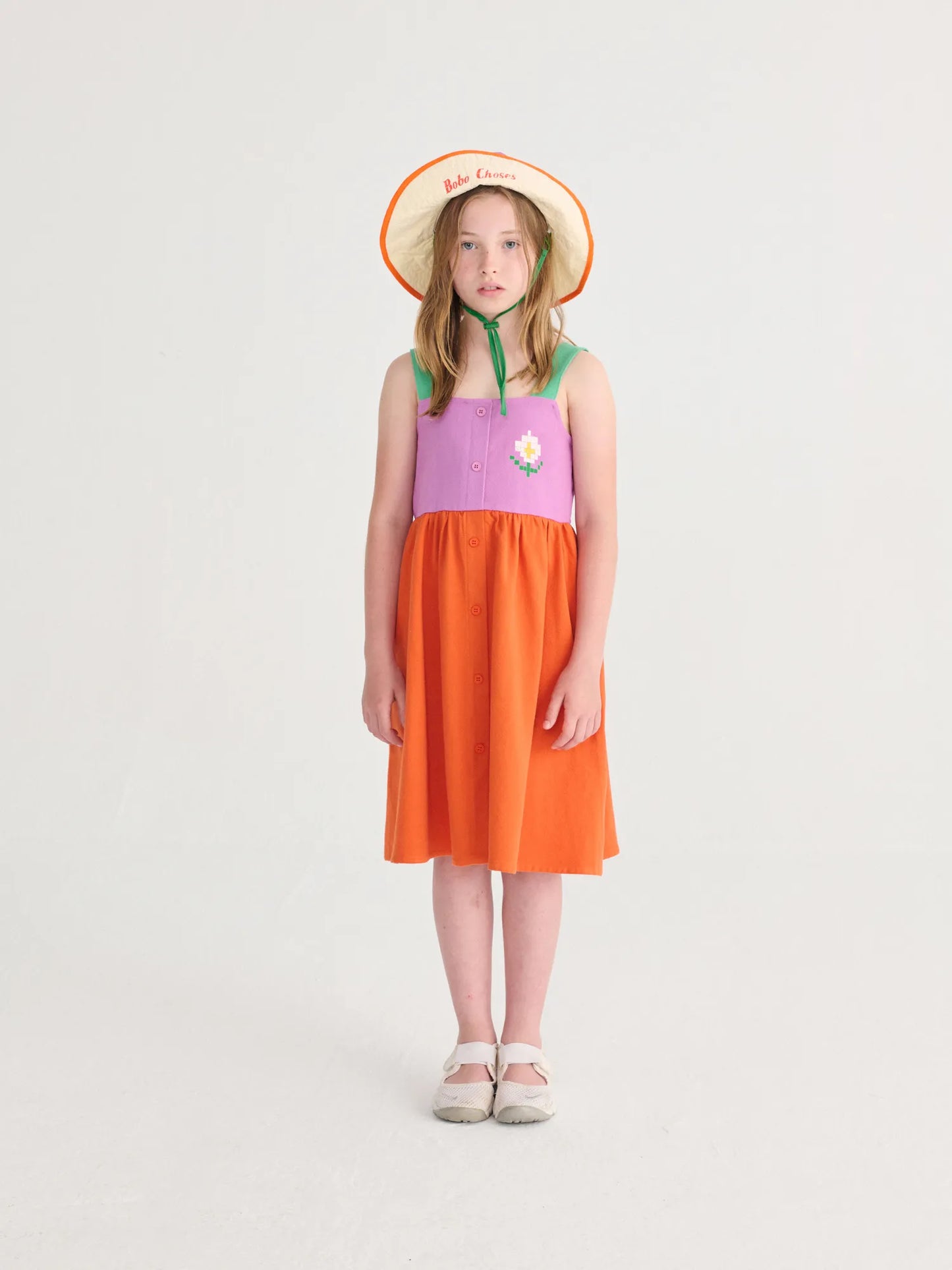 Bobo Choses Pixel Daisy Color Block Woven Dress