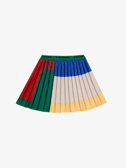 Bobo Choses Color Block Pleated Woven Skirt