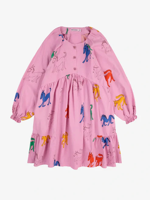 Bobo Choses Wonder Horse All Over Woven Dress