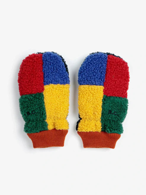 Bobo Choses Color Block Sheepskin Mittens