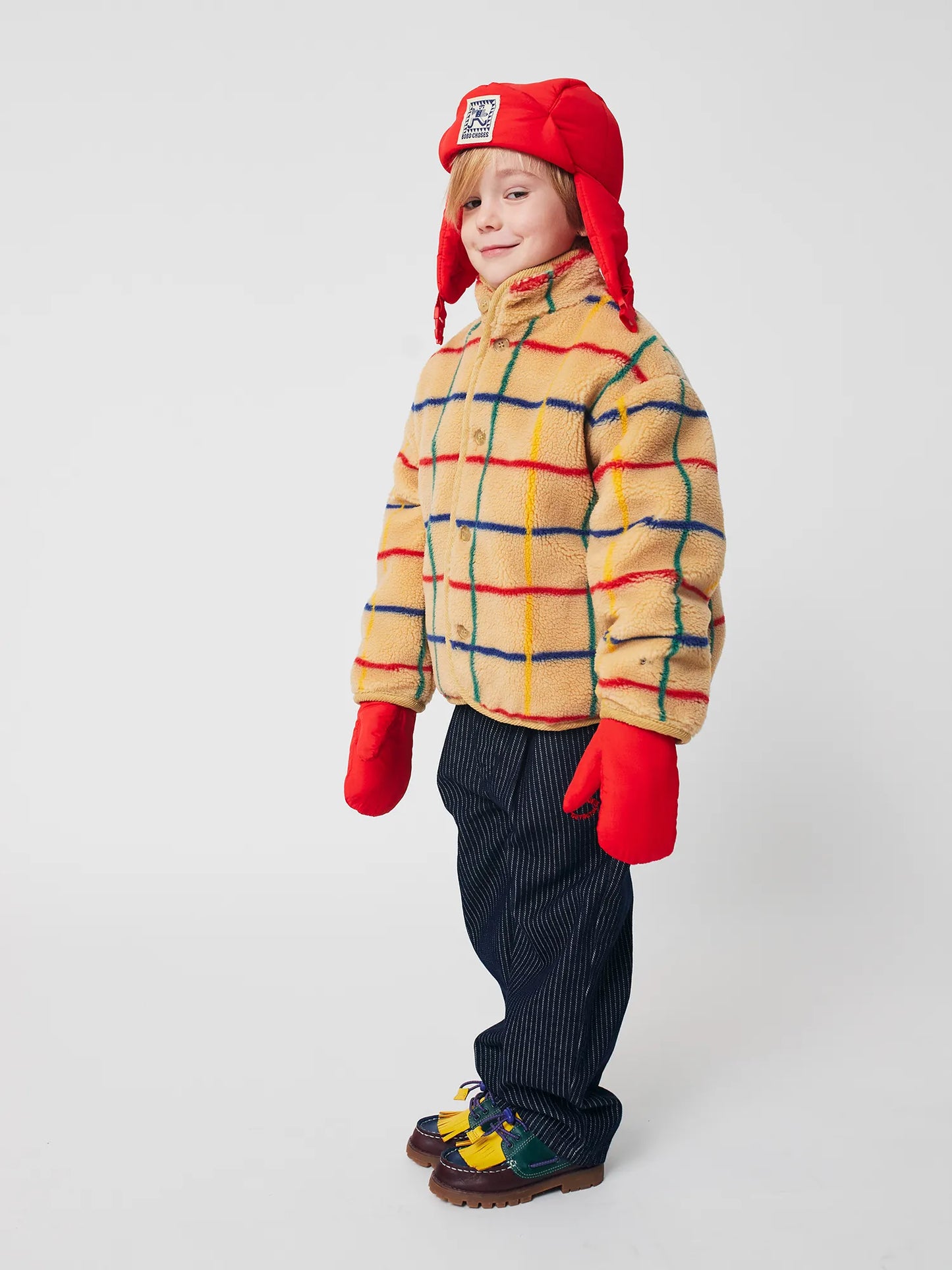 Bobo Choses Color Stripes Sheepskin Jacket
