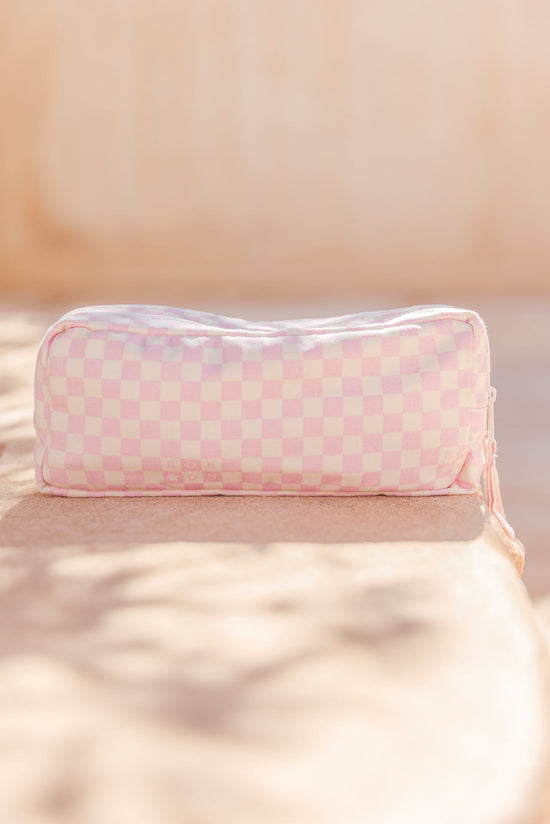 Bonton Checkerboard Pink Clear Case