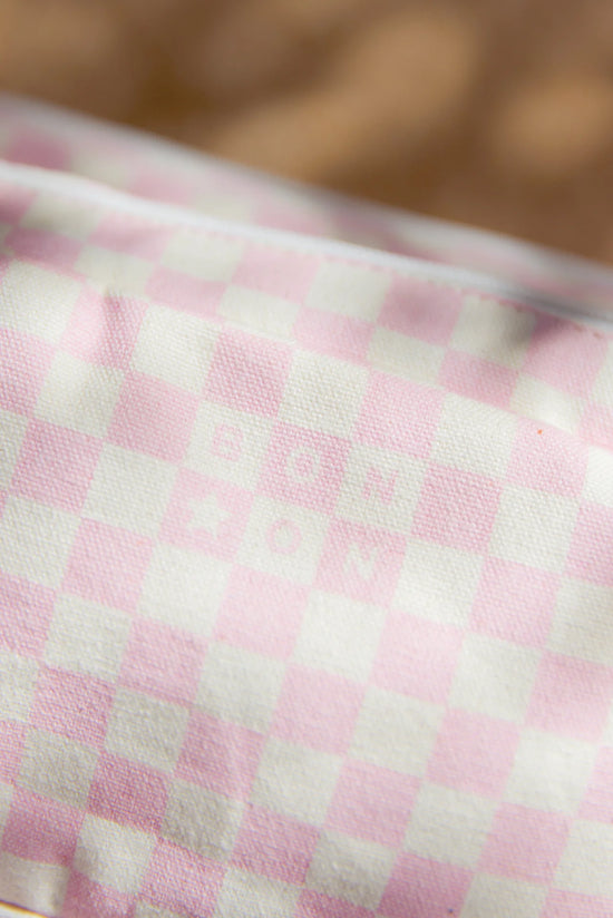 Bonton Checkerboard Pink Clear Case