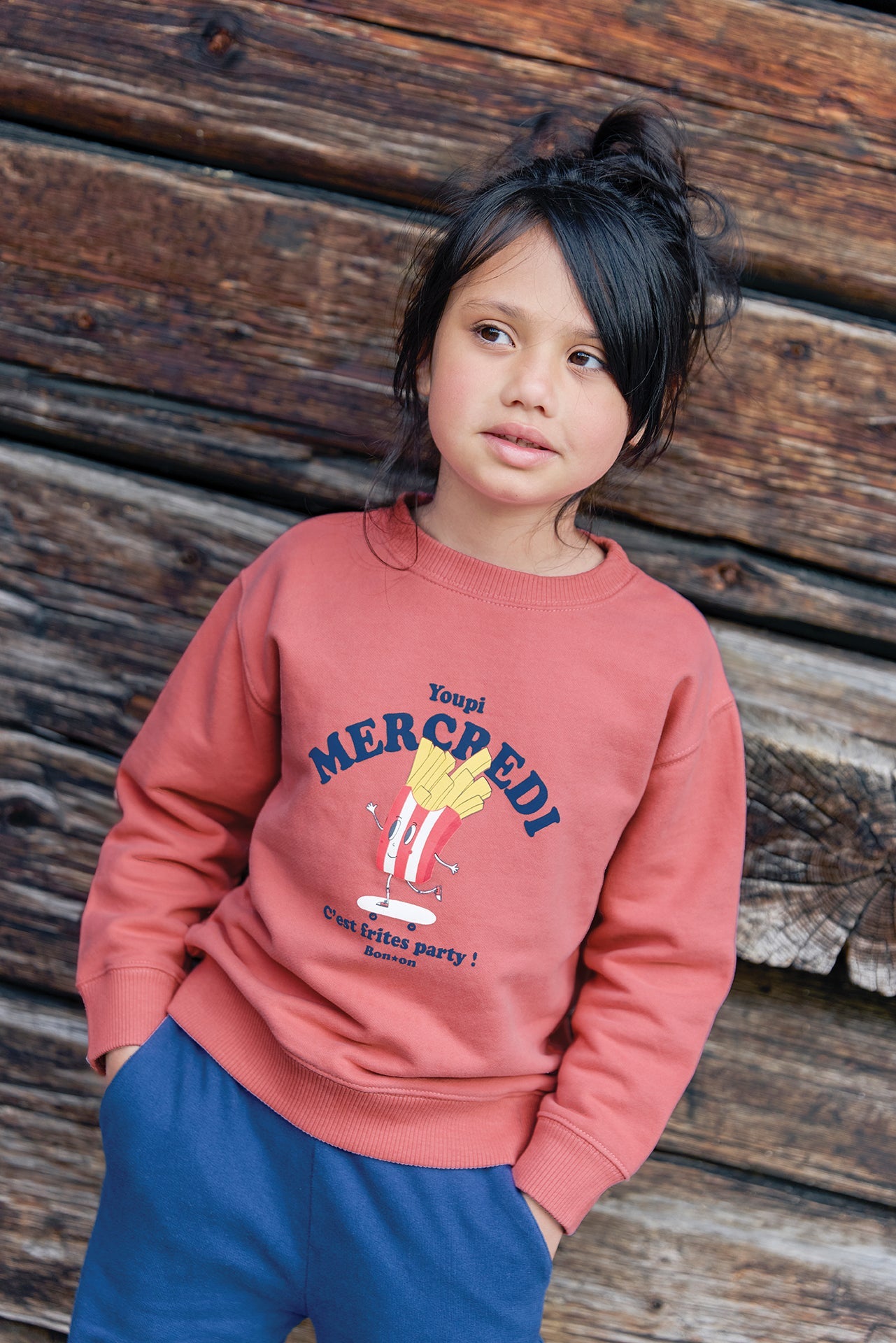 Bonton Smile Wednesday Pink Sweatshirt