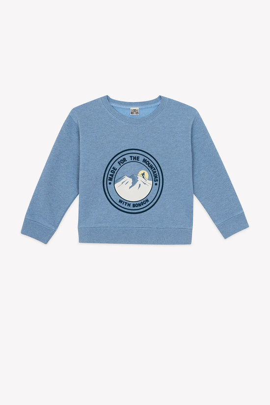 Bonton Smile Mountain Blue Frosted Sweatshirt
