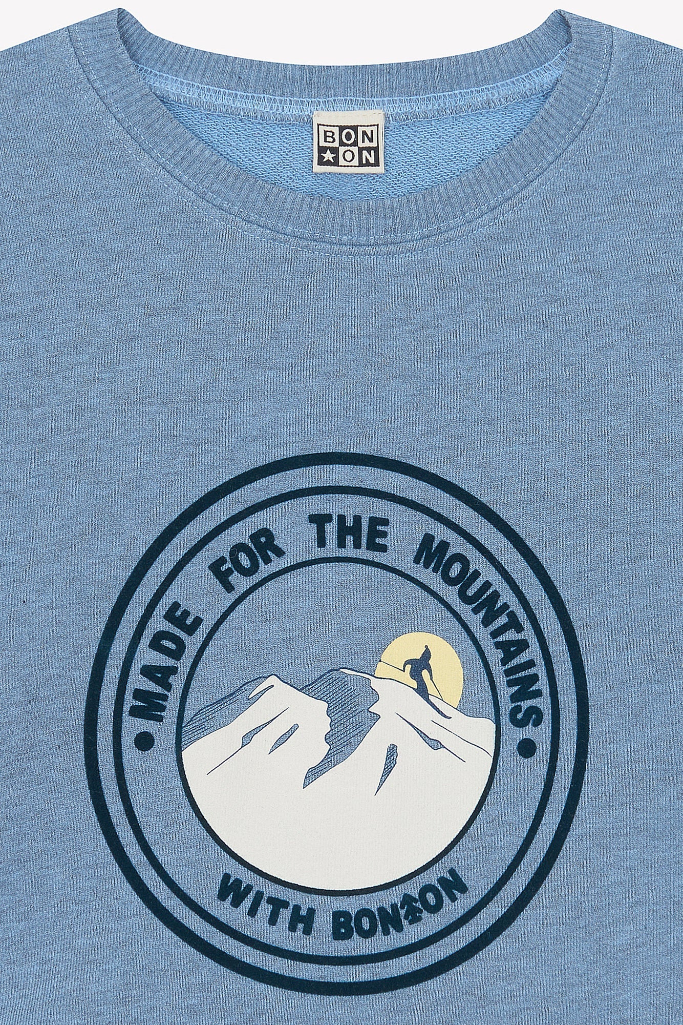 Bonton Smile Mountain Blue Frosted Sweatshirt