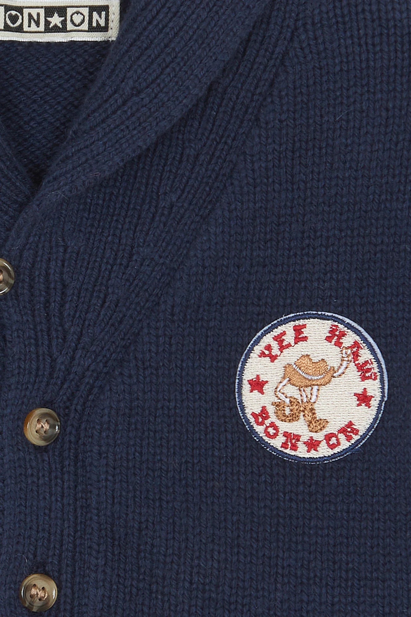 Bonton Hubert Blue Raw Baby Cardigan