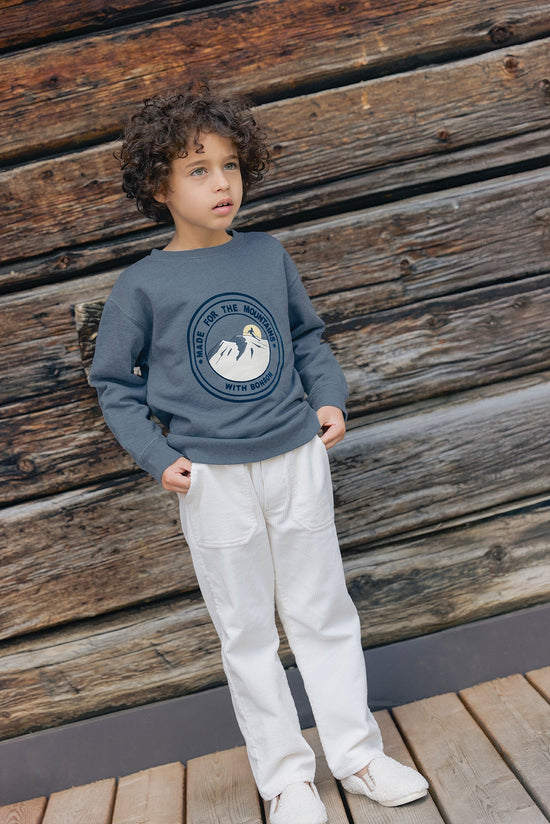 Bonton Smile Mountain Blue Frosted Sweatshirt