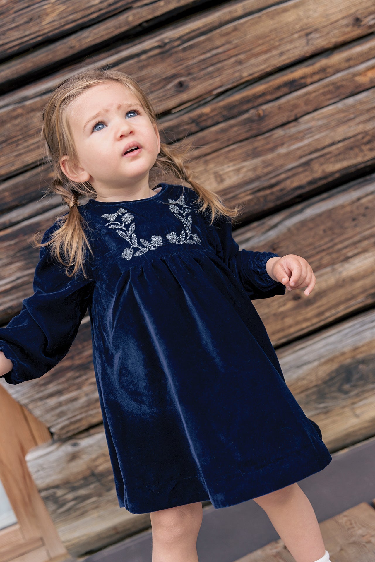 Bonton Daisy Blue Raw Baby Dress