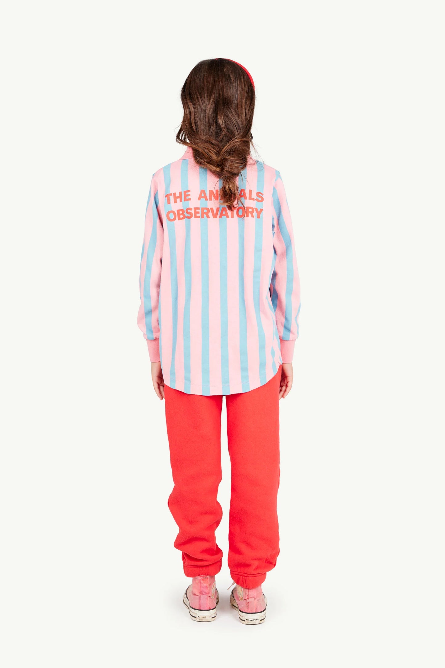 The Animals Observatory Pink Stripes Eel Polo Shirt