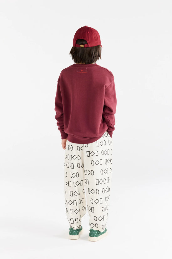 The Animals Observatory Hearts Browned Garnet Bear Sweatshirt