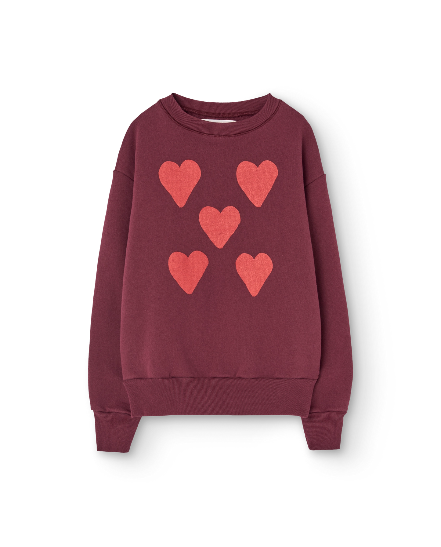 The Animals Observatory Hearts Browned Garnet Bear Sweatshirt