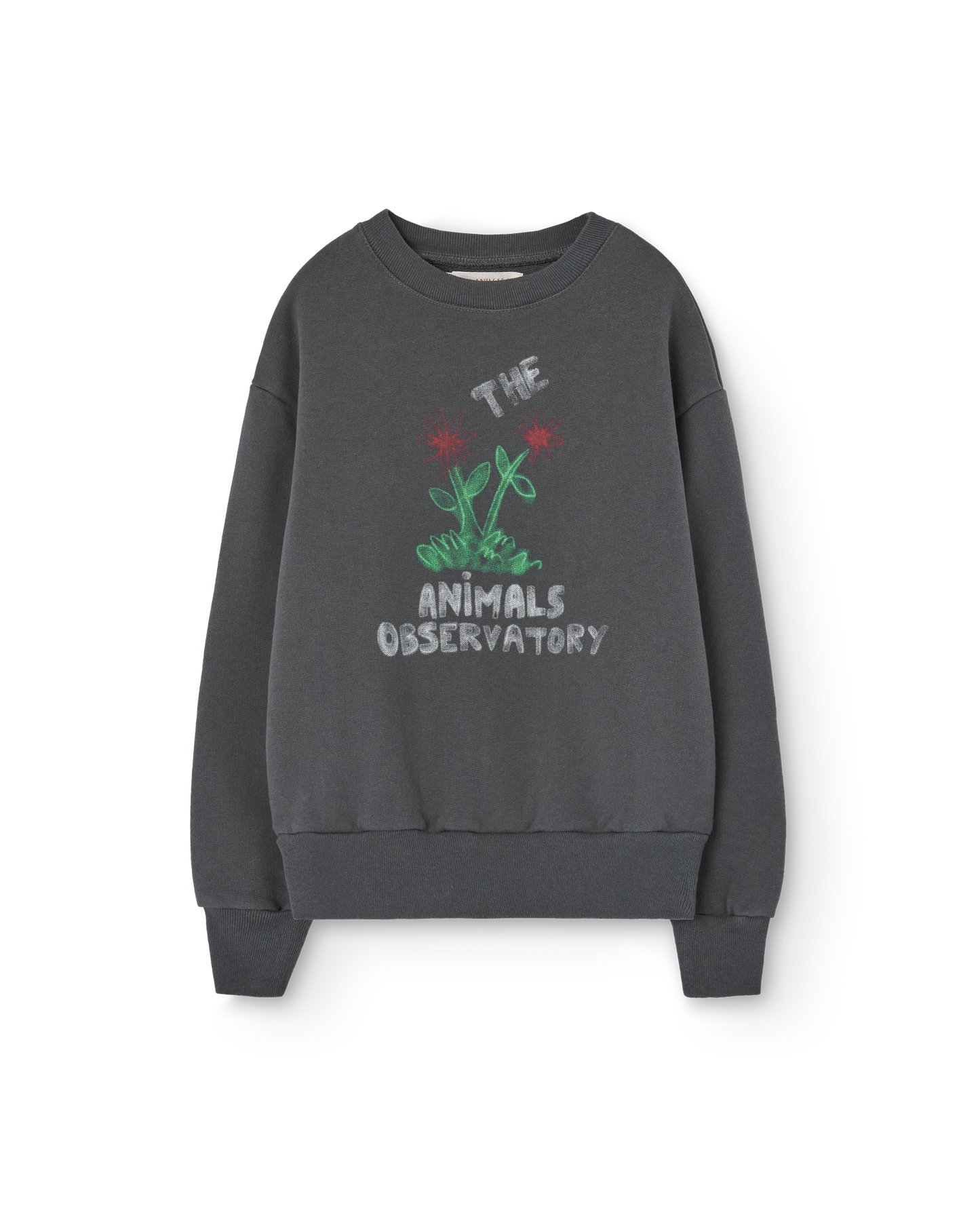 The Animals Observatory Flowers Dark Grey Bear Sweatshirt