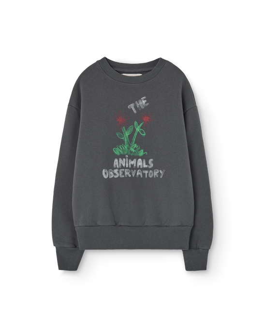 The Animals Observatory Flowers Dark Grey Bear Sweatshirt