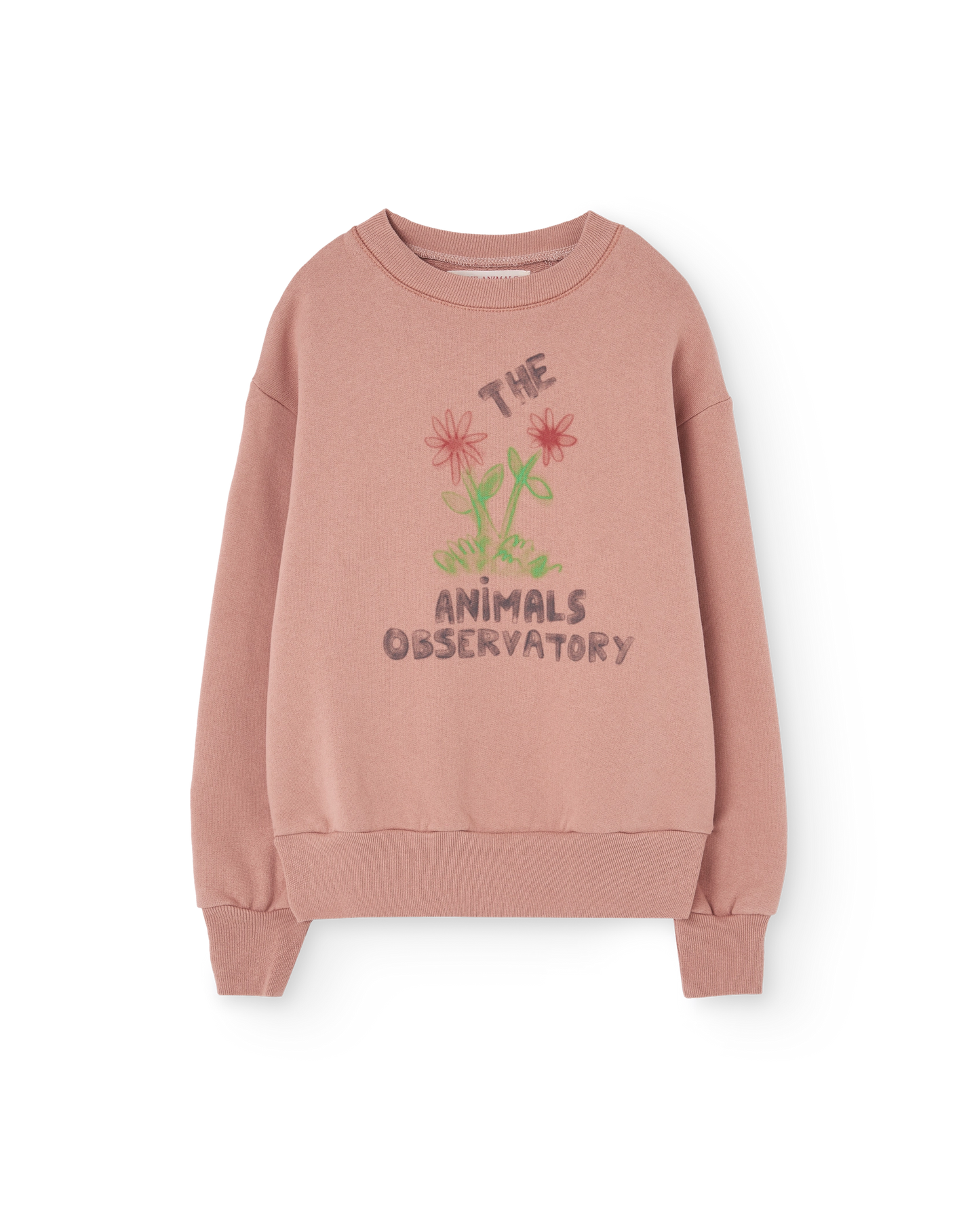 The Animals Observatory Flowers Dusty Coral Bear Sweatshirt
