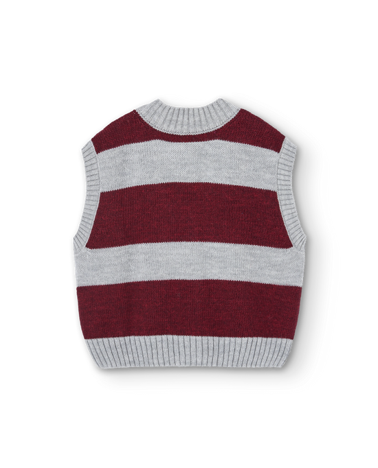 The Animals Observatory Stripes Grey Blobfish Cardigan Vest