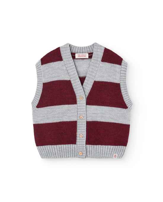 The Animals Observatory Stripes Grey Blobfish Cardigan Vest