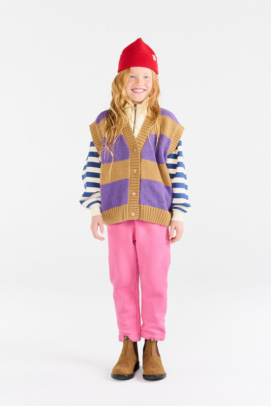 The Animals Observatory Stripes Beige Blobfish Cardigan Vest
