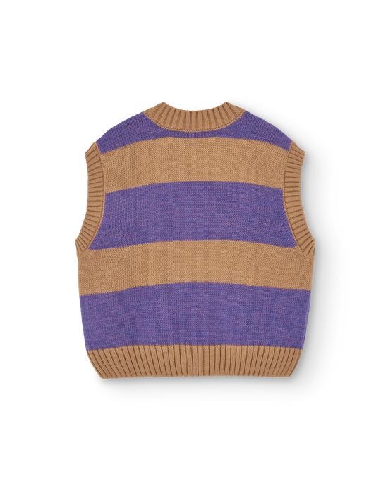 The Animals Observatory Stripes Beige Blobfish Cardigan Vest