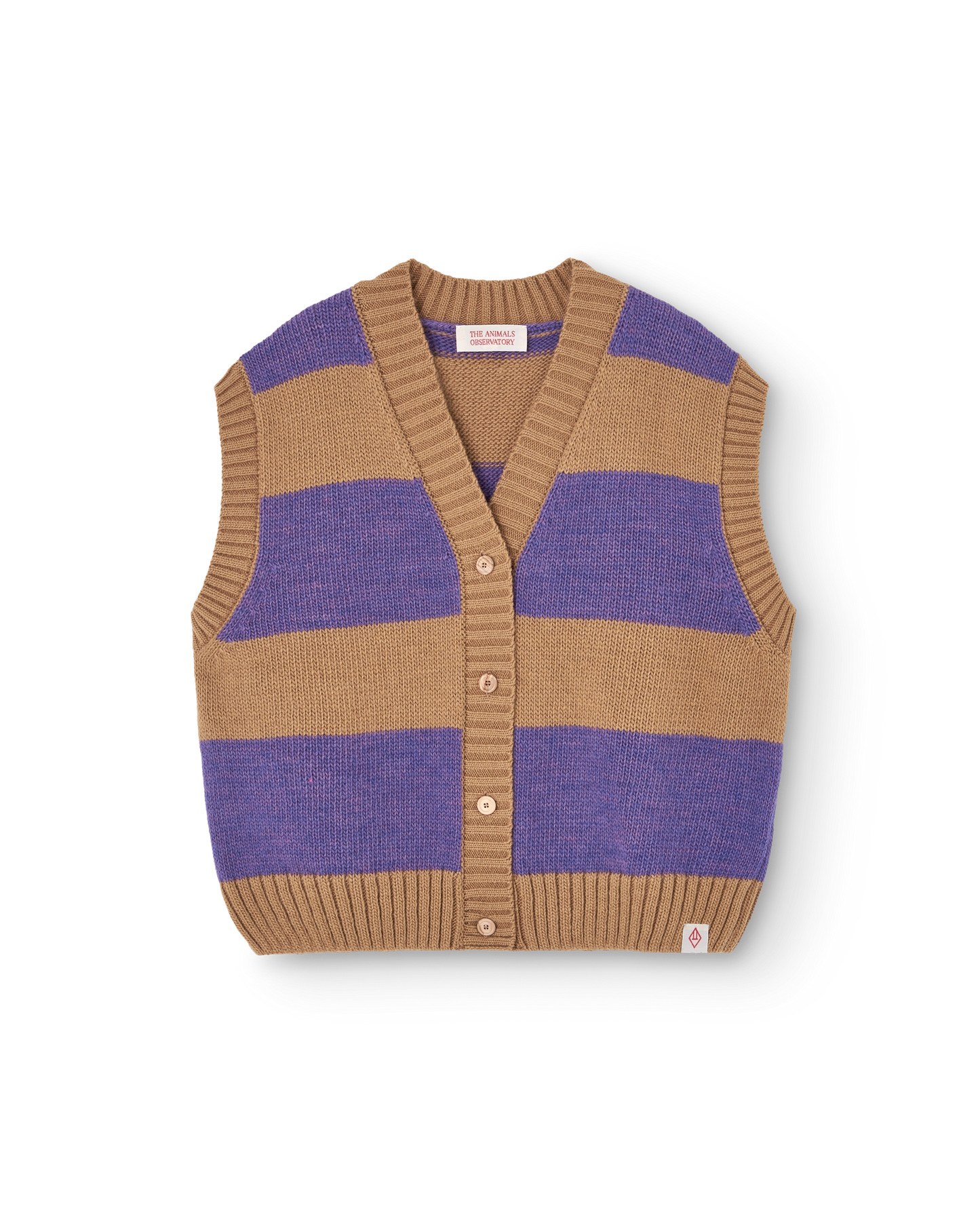 The Animals Observatory Stripes Beige Blobfish Cardigan Vest
