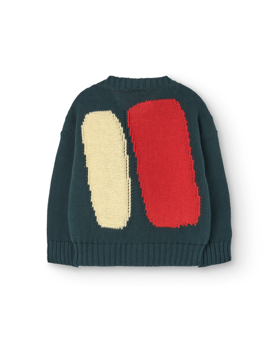 The Animals Observatory Baby Deep Green Serval Cardigan