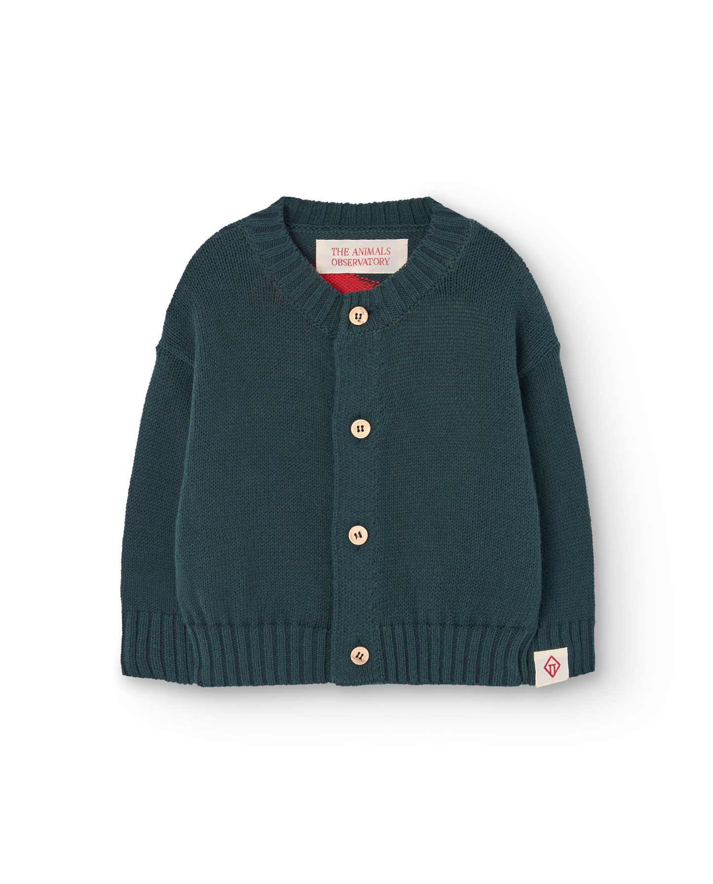 The Animals Observatory Baby Deep Green Serval Cardigan