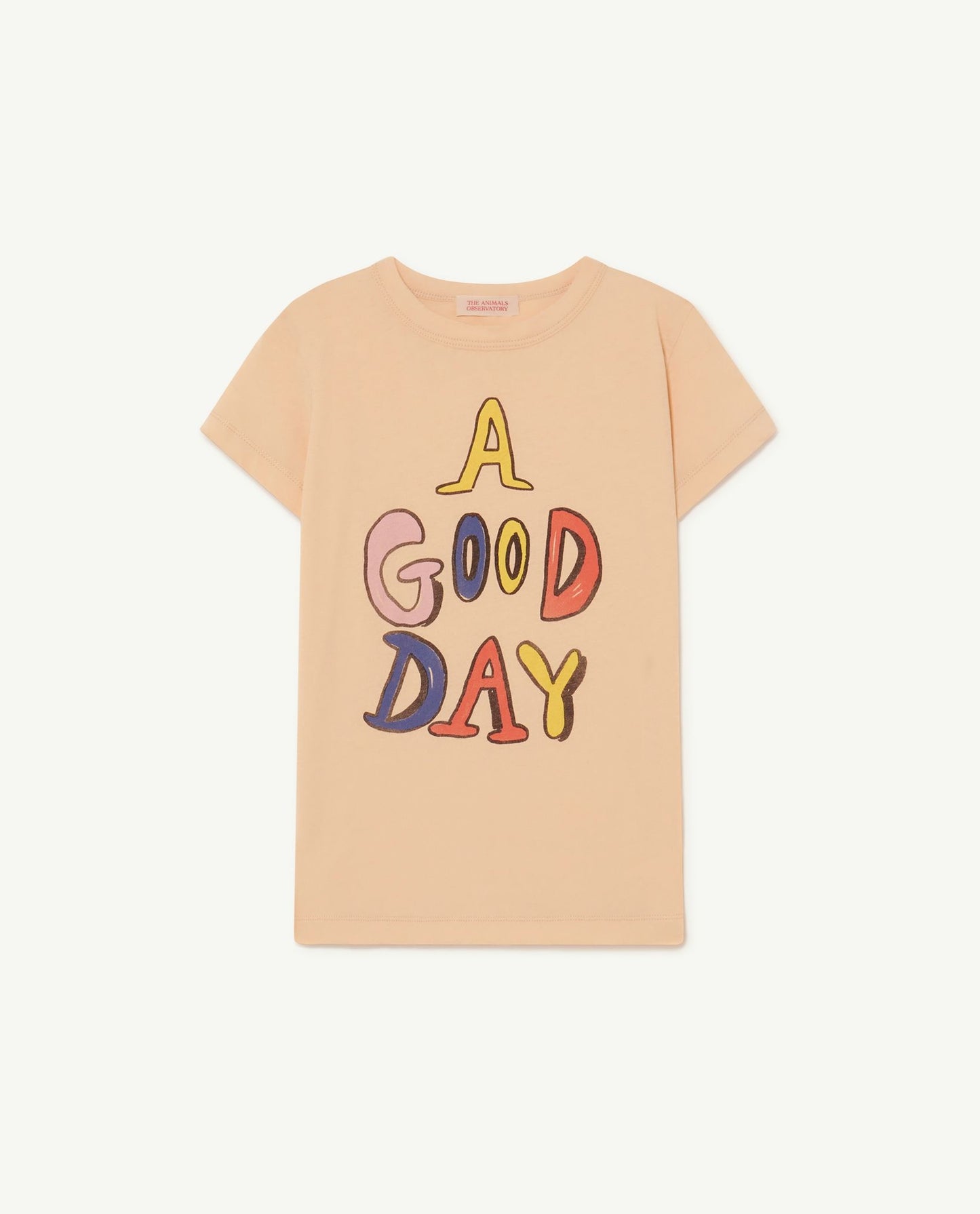 The Animals Observatory Beige A Good Day Hippo T-Shirt