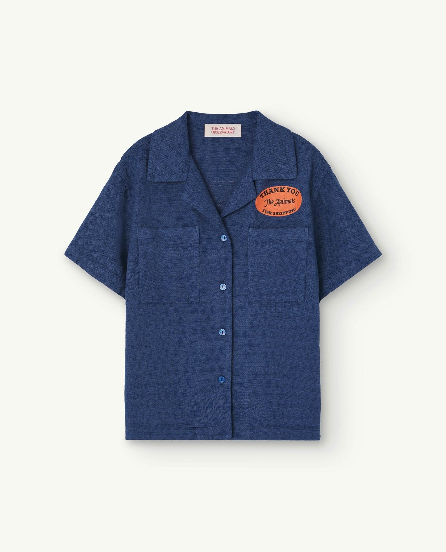 The Animals Observatory Deep Blue Kangaroo Short Sleeve Shirt