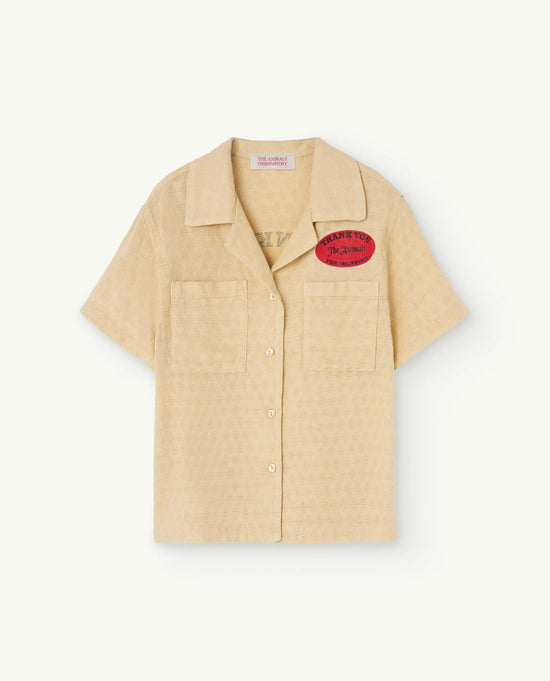 The Animals Observatory Beige Kangaroo Short Sleeve Shirt