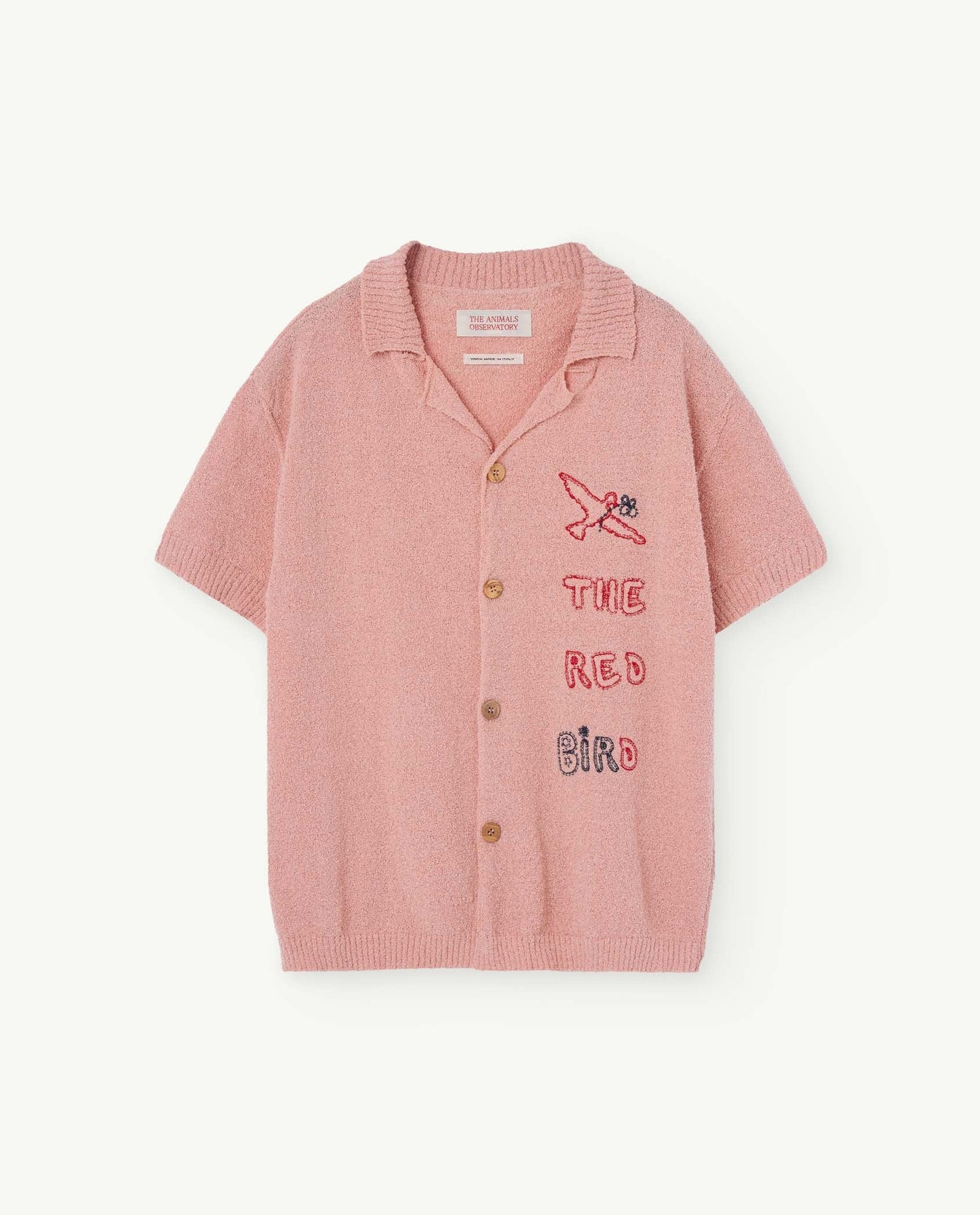 The Animals Observatory Soft Pink Whale Short Sleeves Cardigan