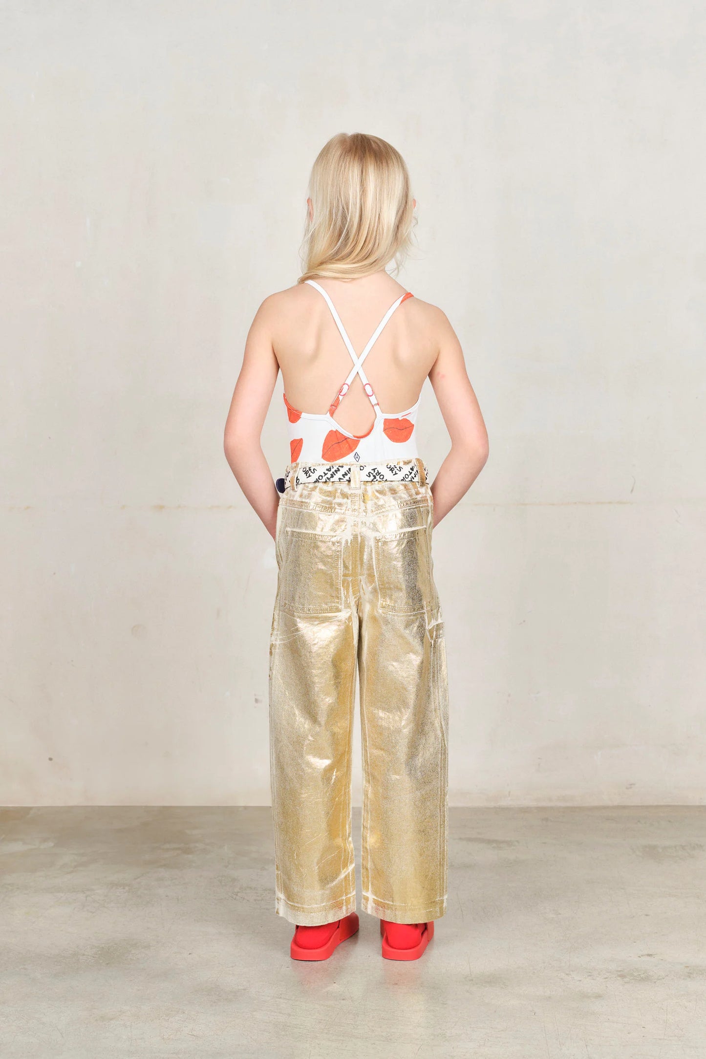 The Animals Observatory Gold Shiny Condor Pants