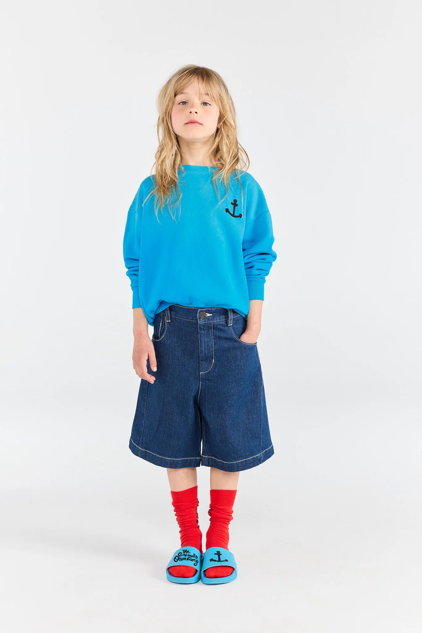 The Animals Observatory Blue Muntjac Denim Shorts