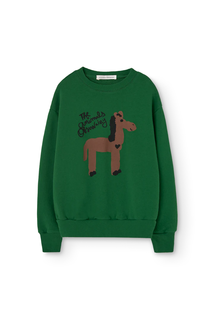 The Animals Observatory Dark Green Bear Sweatshirt
